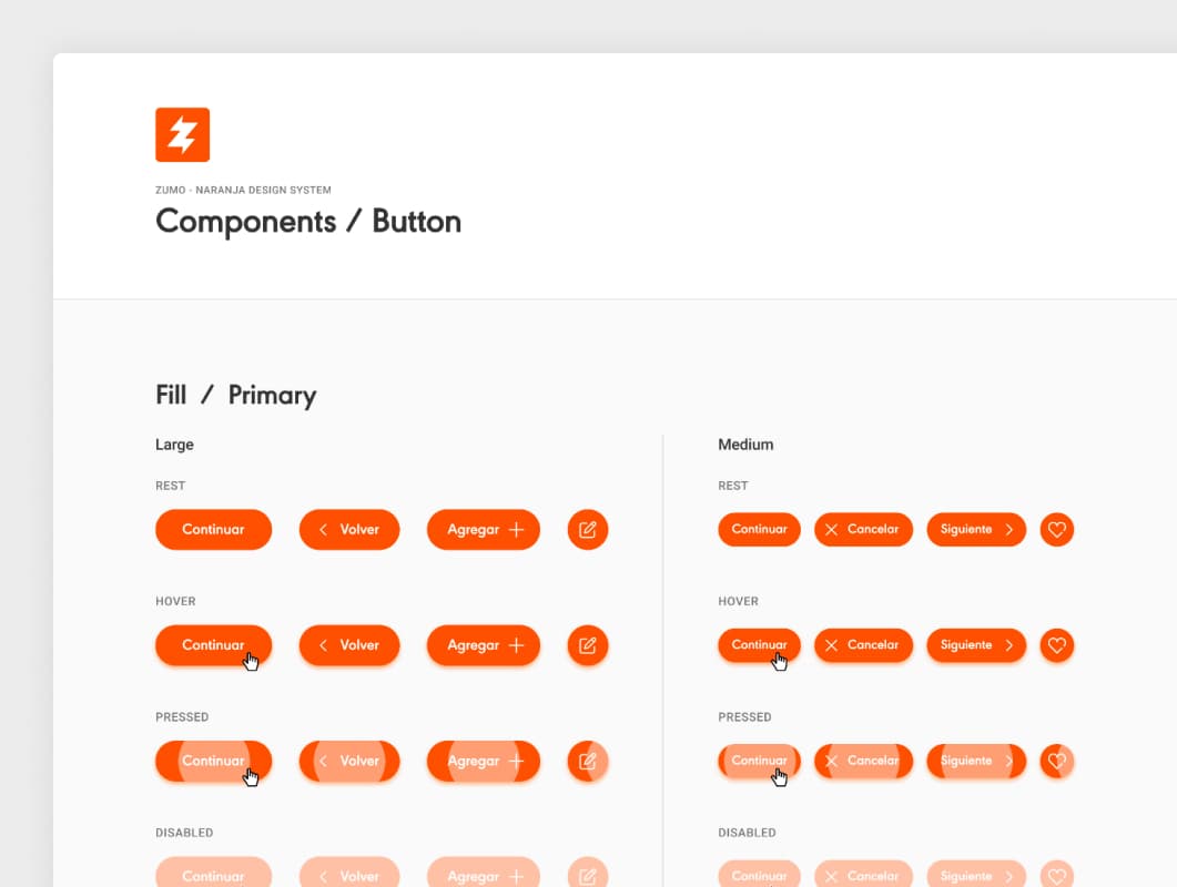 Example screenshot Zumo Design System